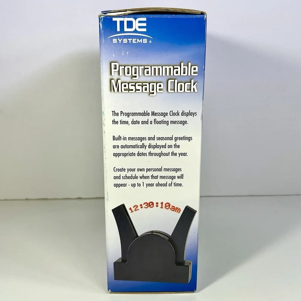 TDE Systems Programmable Message Clock LED Display Floating Message NEW Open Box